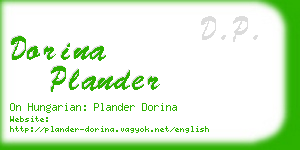 dorina plander business card